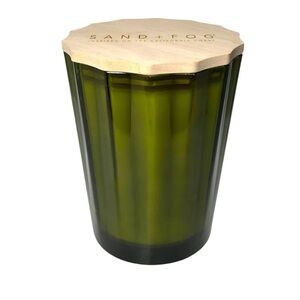 Sand + Fog 57 oz. Scalloped Candle with Rubber Wood Lid Frazier Fir Green